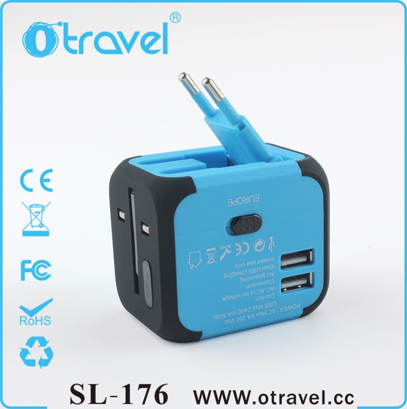 Travel Adapter with dual USB 5V 2400mA